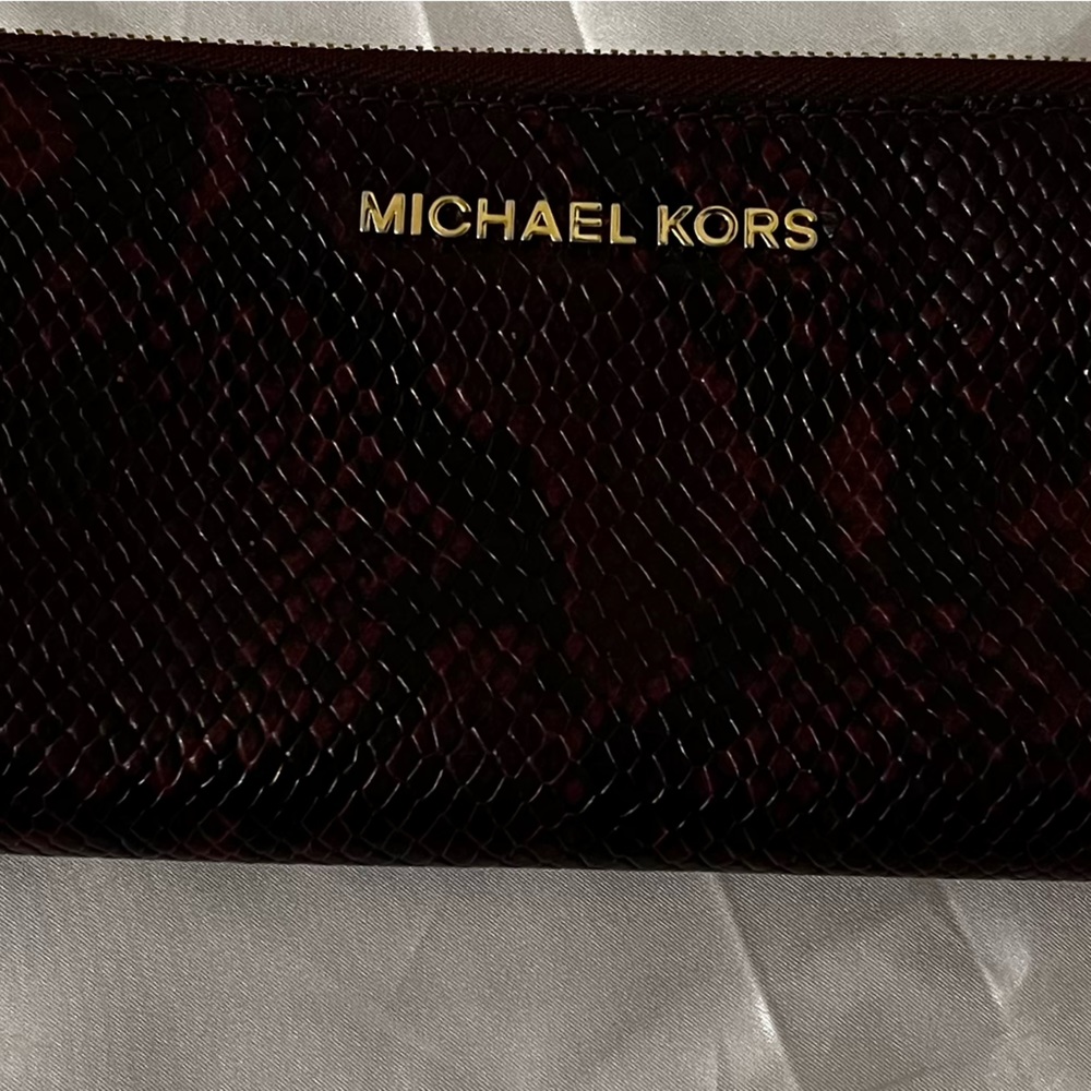 MK Burgundy Snakeskin Wallet